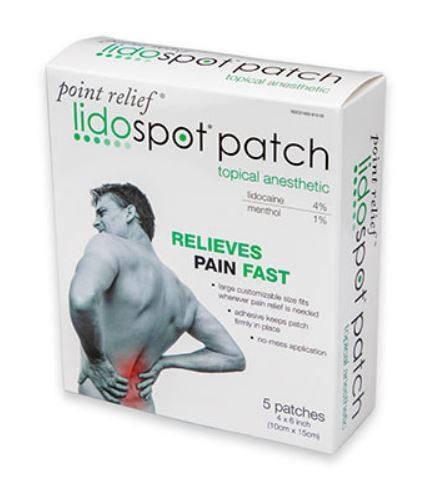 Point Relief LidoSpot Lidocaine Pain Relieving Patch 4"x 6" - 5ea/pk