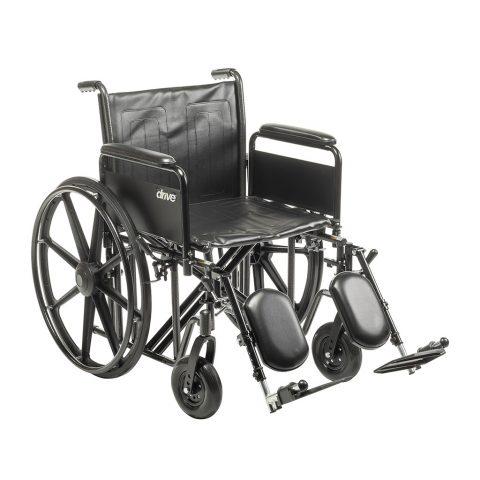 Wheelchair 22" Sentra EC Wheelchair w/Detachable Full Arms and Elevating Legrest