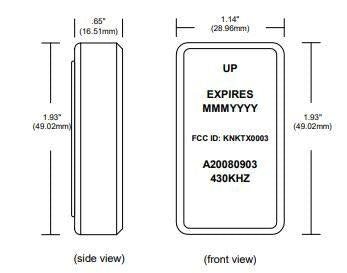 Adult Transmitter 3yr exp Signal For Advantage 1000 & 1000DE Systems