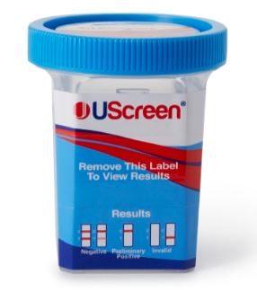 4 Panel Uscreen Drug Test Cups No THC - 25ea/bx