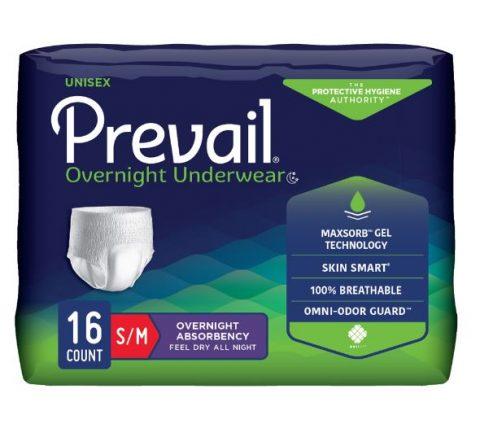 Prevail Overnight Underwear Unisex Small/Medium 34"-46" - 16ea/pk 4pk/cs