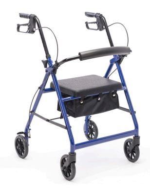 Protekt Rollator Aluminum PU Seat Black 300lb Cap