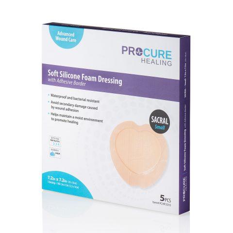 ProCure Foam Soft Silicone Foam Dressing w/Border Sacral Small 7.2"x 7.2"