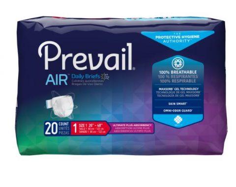 Prevail Air Plus Daily Briefs 100% Breathable Size 1 26"-48" - 20ea/pk 4pk/cs