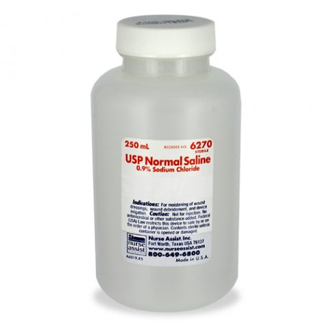 USP Sodium Chloride Saline Solution .9% 250cc Bottle 24ea/cs